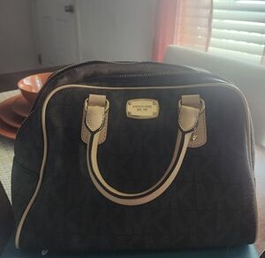 Michael Kors Black and Tan Satchel